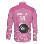 Custom Bowls Australia Breast Cancer Family Matching Mermaid Dress and Hawaiian Shirt Pink Ribbon Kangaroo Aboriginal Art - Aussie Hoodie