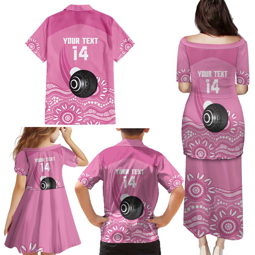 Custom Bowls Australia Breast Cancer Family Matching Puletasi and Hawaiian Shirt Pink Ribbon Kangaroo Aboriginal Art - Aussie Hoodie