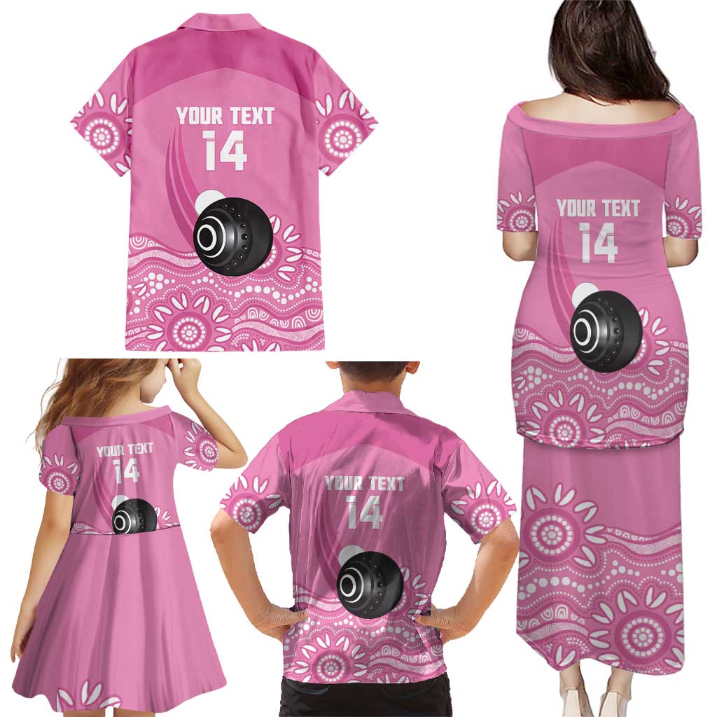Custom Bowls Australia Breast Cancer Family Matching Puletasi and Hawaiian Shirt Pink Ribbon Kangaroo Aboriginal Art - Aussie Hoodie