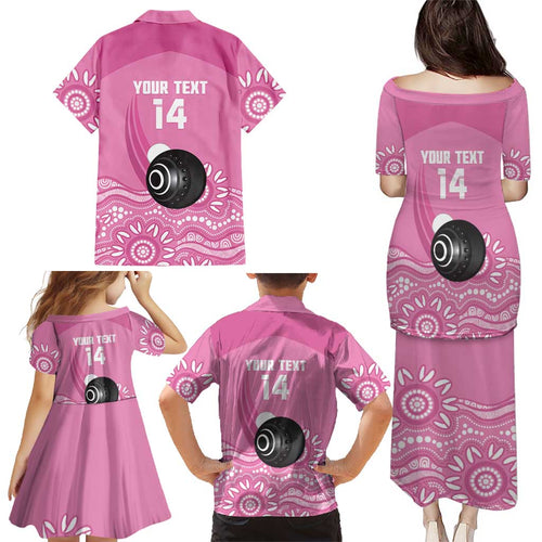 Custom Bowls Australia Breast Cancer Family Matching Puletasi and Hawaiian Shirt Pink Ribbon Kangaroo Aboriginal Art - Aussie Hoodie