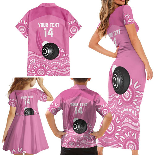 Custom Bowls Australia Breast Cancer Family Matching Short Sleeve Bodycon Dress and Hawaiian Shirt Pink Ribbon Kangaroo Aboriginal Art - Aussie Hoodie