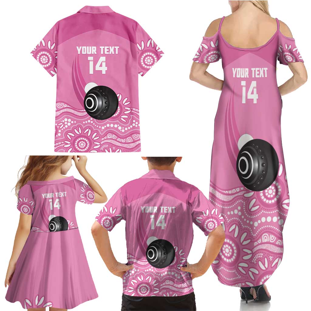 Custom Bowls Australia Breast Cancer Family Matching Summer Maxi Dress and Hawaiian Shirt Pink Ribbon Kangaroo Aboriginal Art - Aussie Hoodie