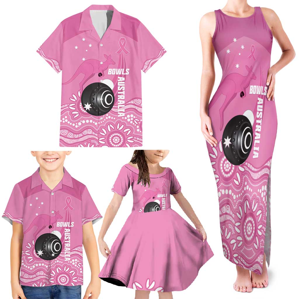Custom Bowls Australia Breast Cancer Family Matching Tank Maxi Dress and Hawaiian Shirt Pink Ribbon Kangaroo Aboriginal Art - Aussie Hoodie