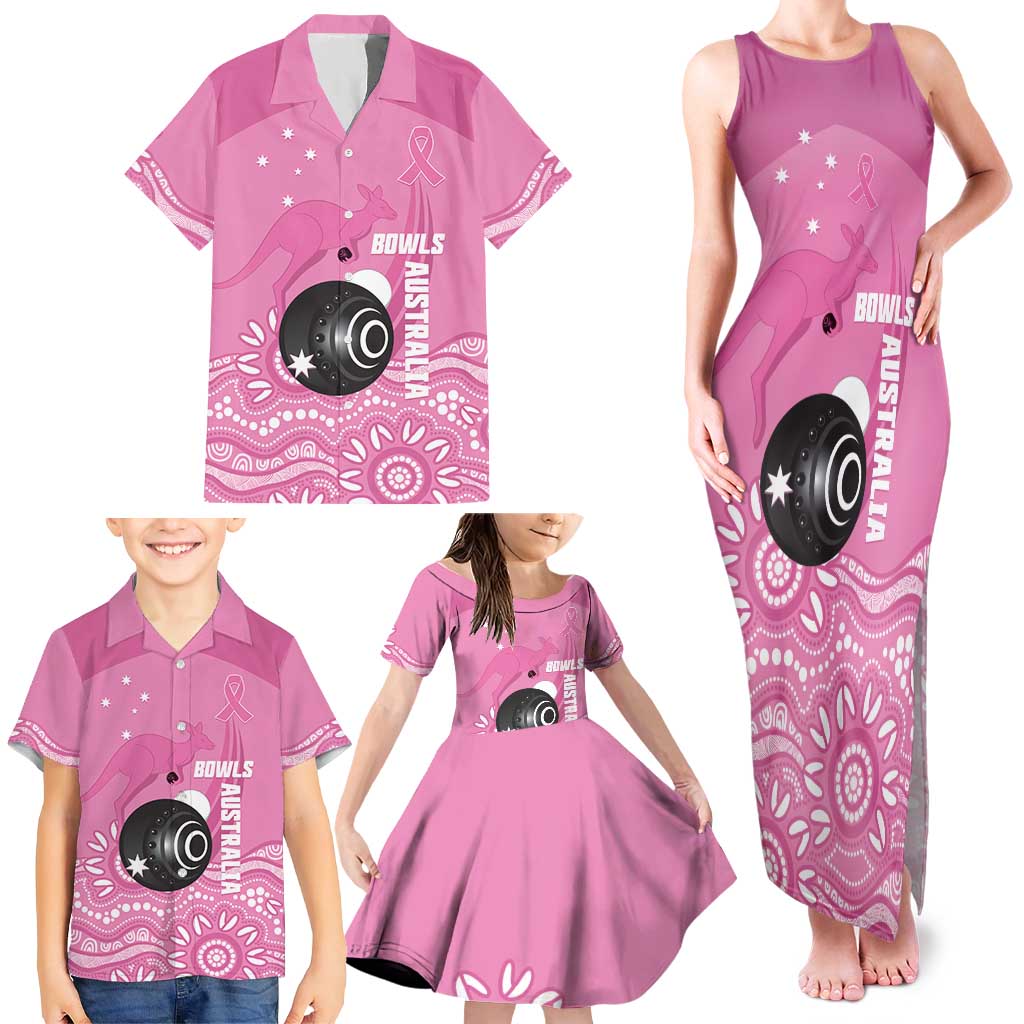 Custom Bowls Australia Breast Cancer Family Matching Tank Maxi Dress and Hawaiian Shirt Pink Ribbon Kangaroo Aboriginal Art - Aussie Hoodie