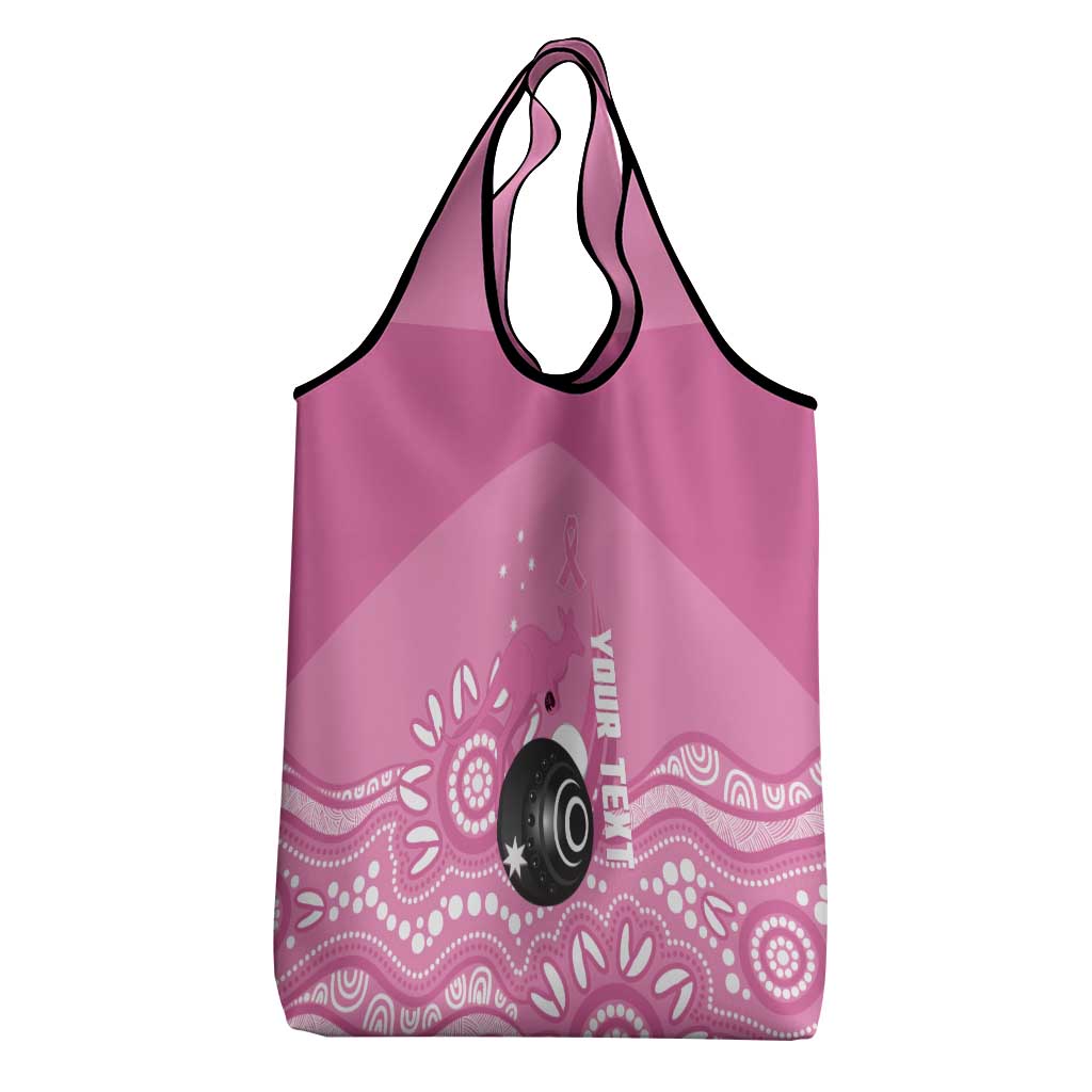 Custom Bowls Australia Breast Cancer Grocery Bag Pink Ribbon Kangaroo Aboriginal Art - Aussie Hoodie