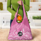 Custom Bowls Australia Breast Cancer Grocery Bag Pink Ribbon Kangaroo Aboriginal Art - Aussie Hoodie