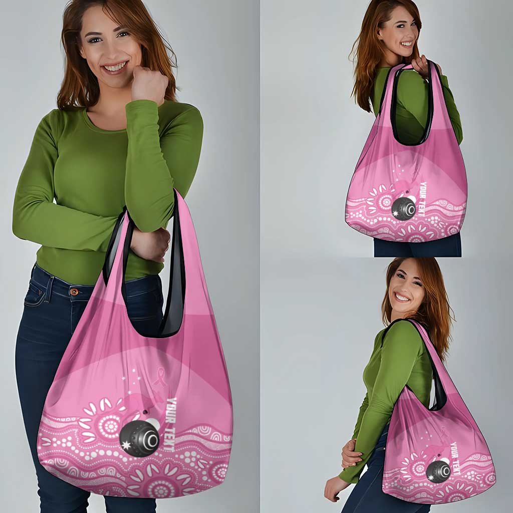 Custom Bowls Australia Breast Cancer Grocery Bag Pink Ribbon Kangaroo Aboriginal Art - Aussie Hoodie