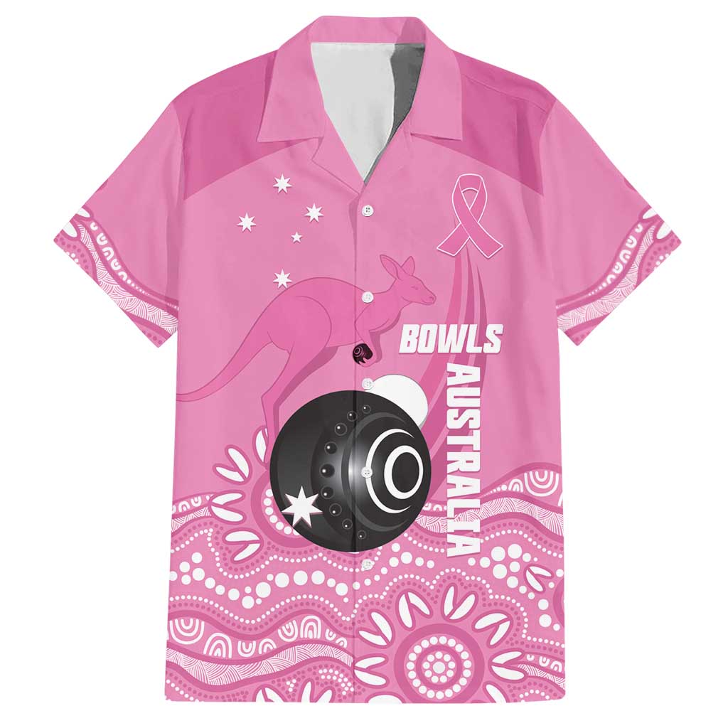 Custom Bowls Australia Breast Cancer Hawaiian Shirt Pink Ribbon Kangaroo Aboriginal Art - Aussie Hoodie