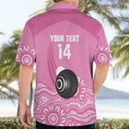 Custom Bowls Australia Breast Cancer Hawaiian Shirt Pink Ribbon Kangaroo Aboriginal Art - Aussie Hoodie