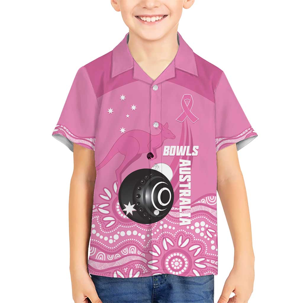 Custom Bowls Australia Breast Cancer Hawaiian Shirt Pink Ribbon Kangaroo Aboriginal Art - Aussie Hoodie