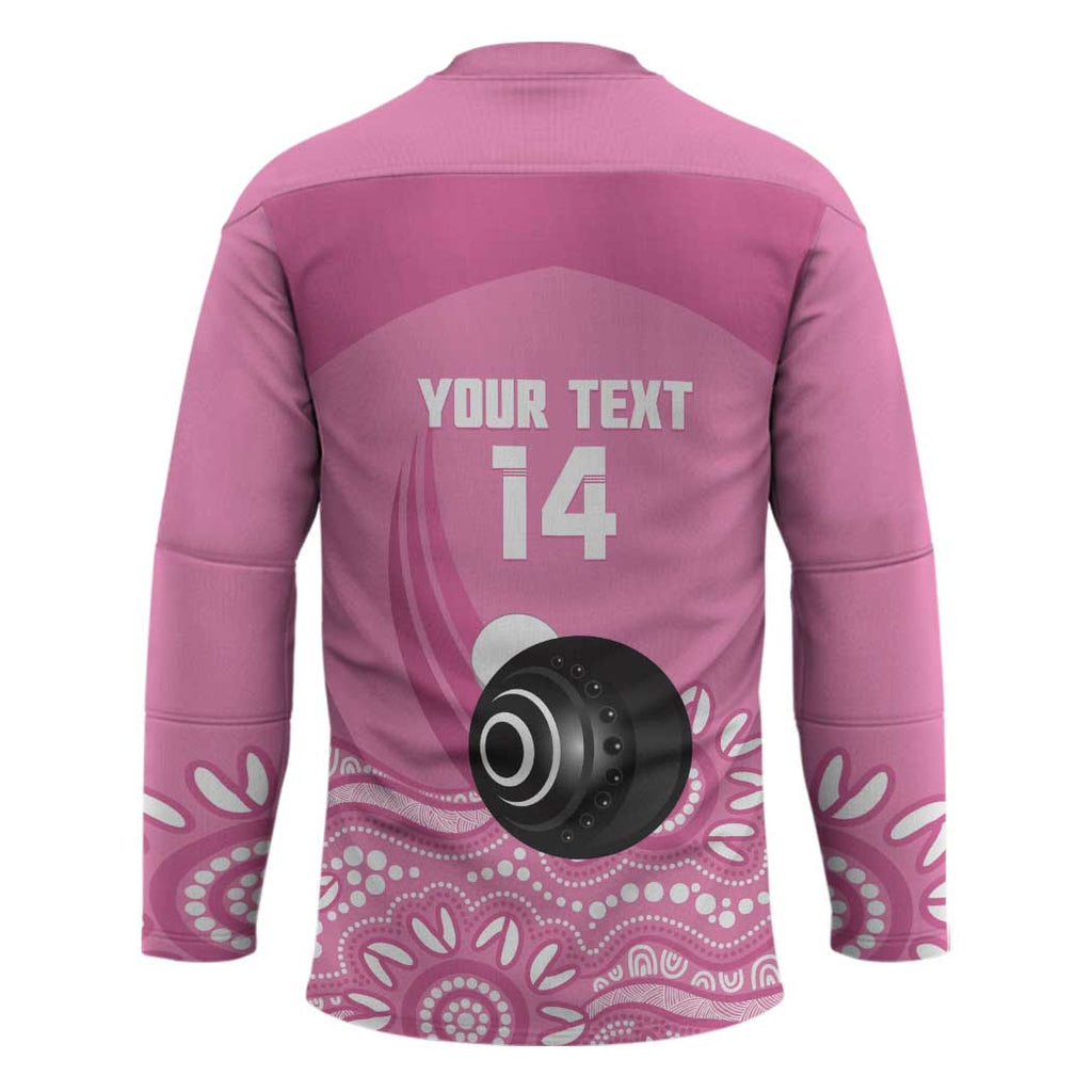 Custom Bowls Australia Breast Cancer Hockey Jersey Pink Ribbon Kangaroo Aboriginal Art - Aussie Hoodie