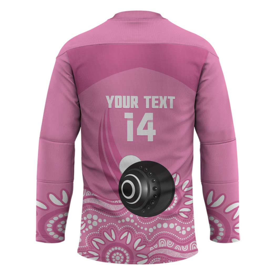 Custom Bowls Australia Breast Cancer Hockey Jersey Pink Ribbon Kangaroo Aboriginal Art - Aussie Hoodie
