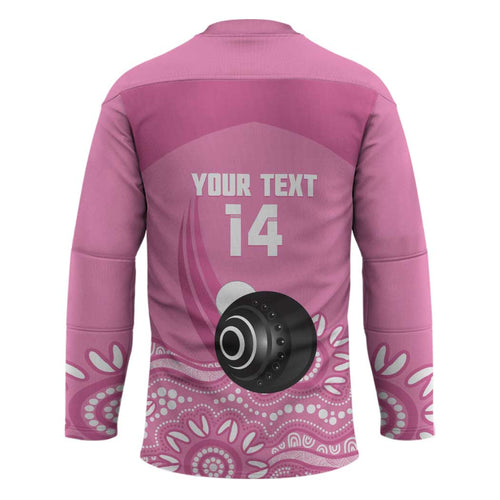 Custom Bowls Australia Breast Cancer Hockey Jersey Pink Ribbon Kangaroo Aboriginal Art - Aussie Hoodie