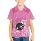 Custom Bowls Australia Breast Cancer Kid Hawaiian Shirt Pink Ribbon Kangaroo Aboriginal Art - Aussie Hoodie