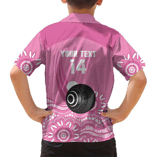 Custom Bowls Australia Breast Cancer Kid Hawaiian Shirt Pink Ribbon Kangaroo Aboriginal Art - Aussie Hoodie