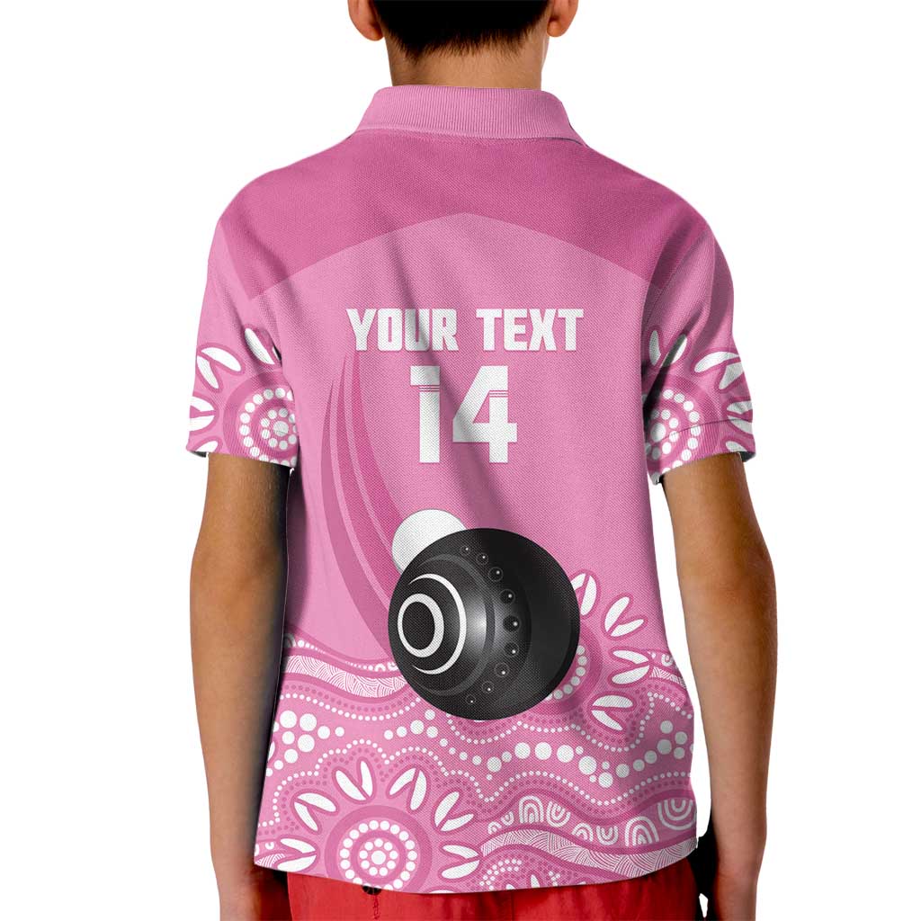 Custom Bowls Australia Breast Cancer Kid Polo Shirt Pink Ribbon Kangaroo Aboriginal Art - Aussie Hoodie