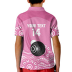 Custom Bowls Australia Breast Cancer Kid Polo Shirt Pink Ribbon Kangaroo Aboriginal Art - Aussie Hoodie