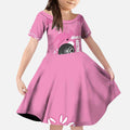 Custom Bowls Australia Breast Cancer Kid Short Sleeve Dress Pink Ribbon Kangaroo Aboriginal Art - Aussie Hoodie