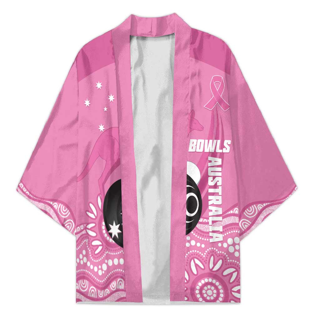 Custom Bowls Australia Breast Cancer Kimono Pink Ribbon Kangaroo Aboriginal Art - Aussie Hoodie
