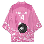 Custom Bowls Australia Breast Cancer Kimono Pink Ribbon Kangaroo Aboriginal Art - Aussie Hoodie