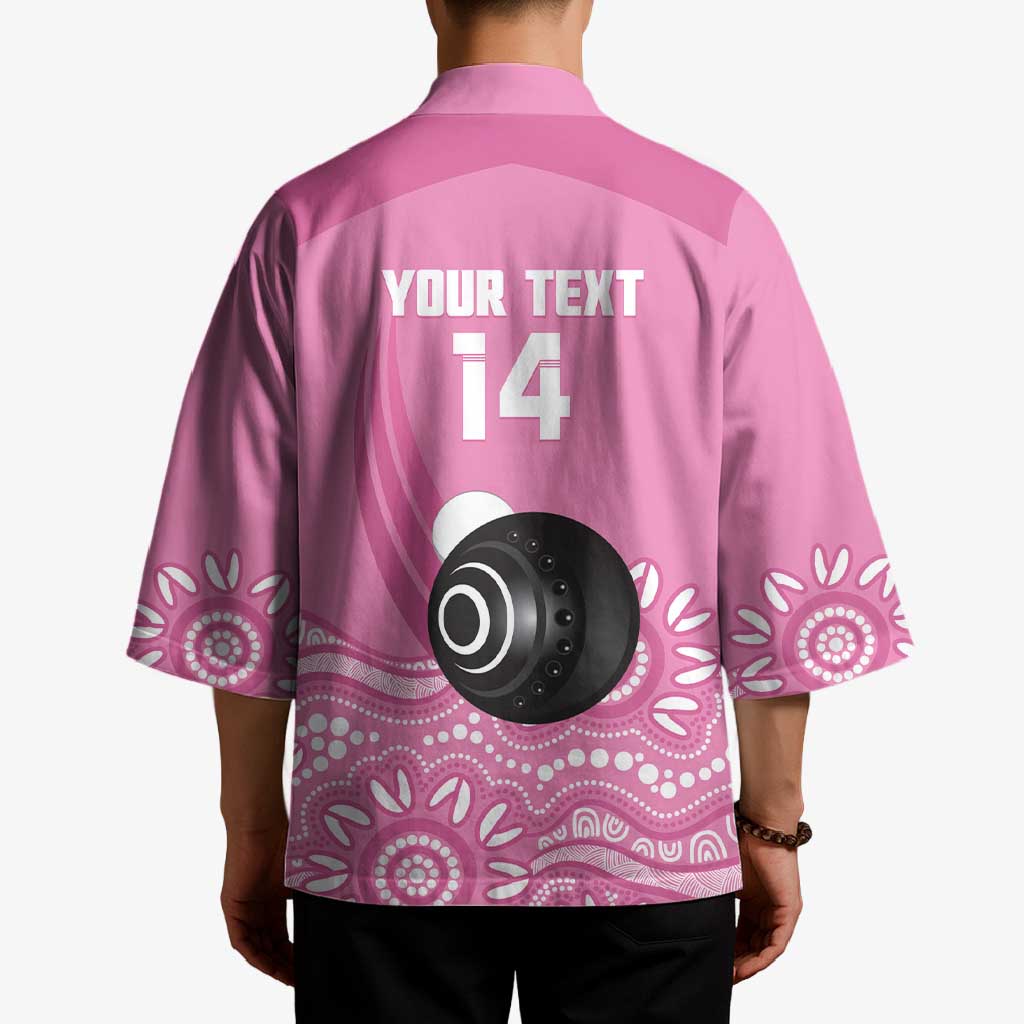 Custom Bowls Australia Breast Cancer Kimono Pink Ribbon Kangaroo Aboriginal Art - Aussie Hoodie