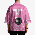 Custom Bowls Australia Breast Cancer Kimono Pink Ribbon Kangaroo Aboriginal Art - Aussie Hoodie
