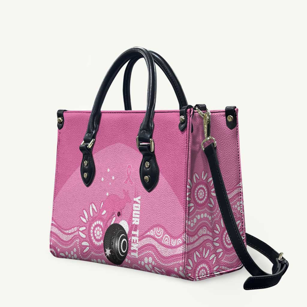 Custom Bowls Australia Breast Cancer Leather Bag Pink Ribbon Kangaroo Aboriginal Art - Aussie Hoodie