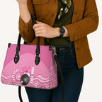 Custom Bowls Australia Breast Cancer Leather Bag Pink Ribbon Kangaroo Aboriginal Art - Aussie Hoodie