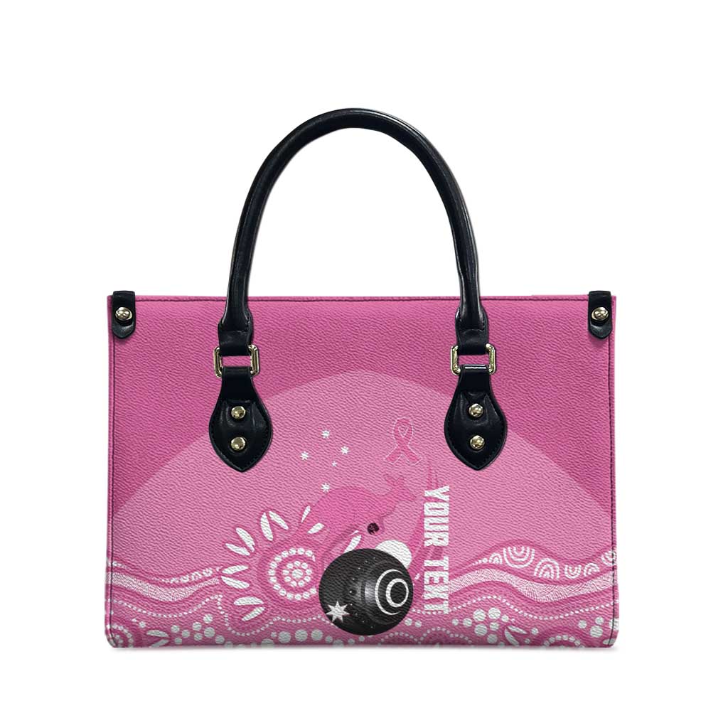 Custom Bowls Australia Breast Cancer Leather Bag Pink Ribbon Kangaroo Aboriginal Art - Aussie Hoodie