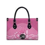 Custom Bowls Australia Breast Cancer Leather Bag Pink Ribbon Kangaroo Aboriginal Art - Aussie Hoodie