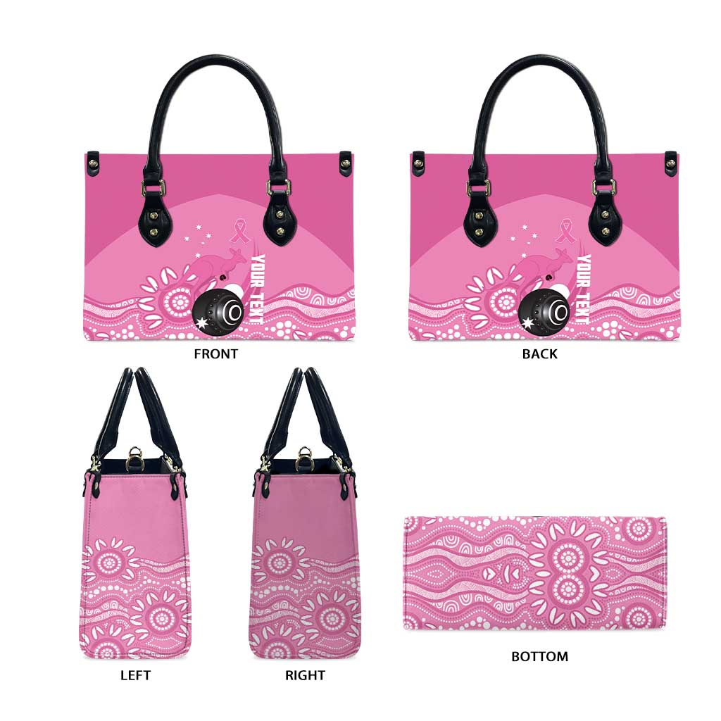 Custom Bowls Australia Breast Cancer Leather Bag Pink Ribbon Kangaroo Aboriginal Art - Aussie Hoodie