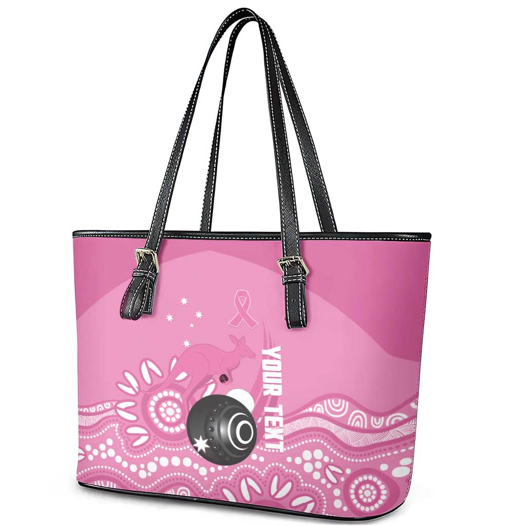Custom Bowls Australia Breast Cancer Leather Tote Bag Pink Ribbon Kangaroo Aboriginal Art - Aussie Hoodie