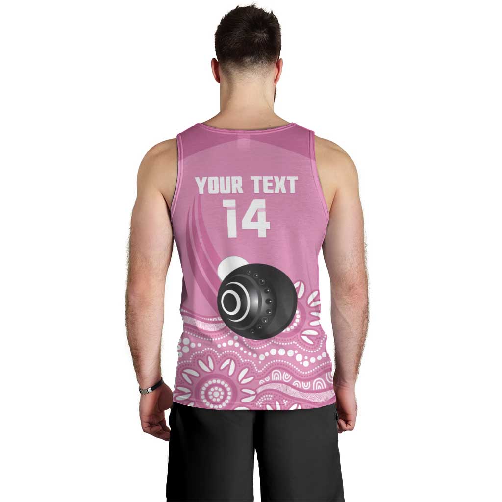 Custom Bowls Australia Breast Cancer Men Tank Top Pink Ribbon Kangaroo Aboriginal Art - Aussie Hoodie