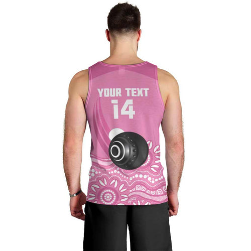 Custom Bowls Australia Breast Cancer Men Tank Top Pink Ribbon Kangaroo Aboriginal Art - Aussie Hoodie