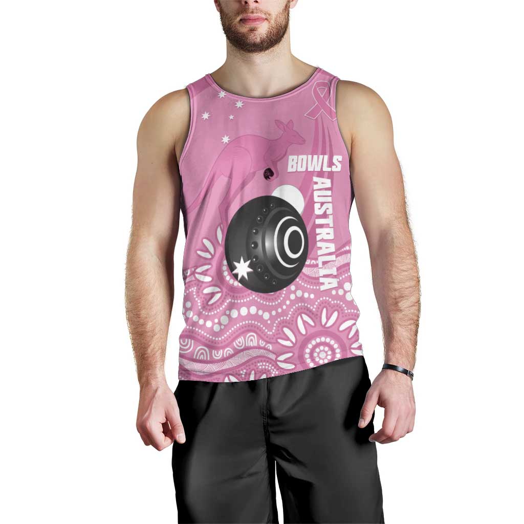 Custom Bowls Australia Breast Cancer Men Tank Top Pink Ribbon Kangaroo Aboriginal Art - Aussie Hoodie