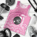 Custom Bowls Australia Breast Cancer Men Tank Top Pink Ribbon Kangaroo Aboriginal Art - Aussie Hoodie