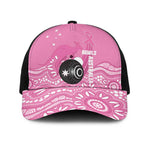 Bowls Australia Breast Cancer Mesh Trucker Cap Pink Ribbon Kangaroo Aboriginal Art - Aussie Hoodie