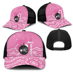 Bowls Australia Breast Cancer Mesh Trucker Cap Pink Ribbon Kangaroo Aboriginal Art - Aussie Hoodie