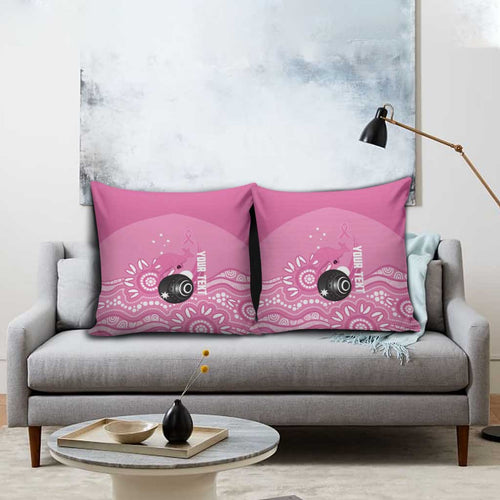 Custom Bowls Australia Breast Cancer Pillow Cover Pink Ribbon Kangaroo Aboriginal Art - Aussie Hoodie