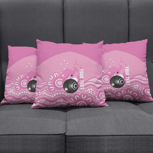 Custom Bowls Australia Breast Cancer Pillow Cover Pink Ribbon Kangaroo Aboriginal Art - Aussie Hoodie