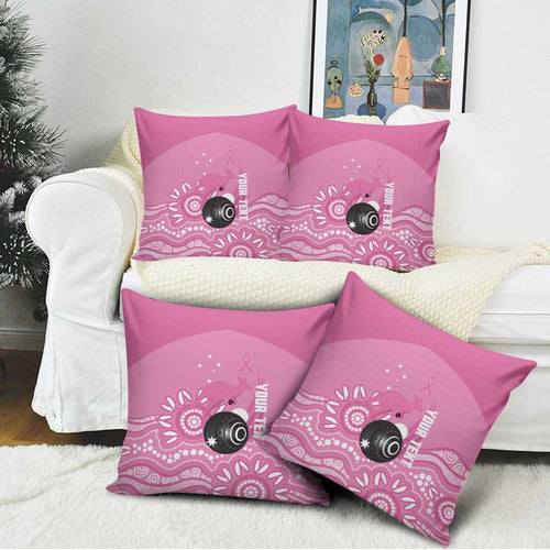 Custom Bowls Australia Breast Cancer Pillow Cover Pink Ribbon Kangaroo Aboriginal Art - Aussie Hoodie