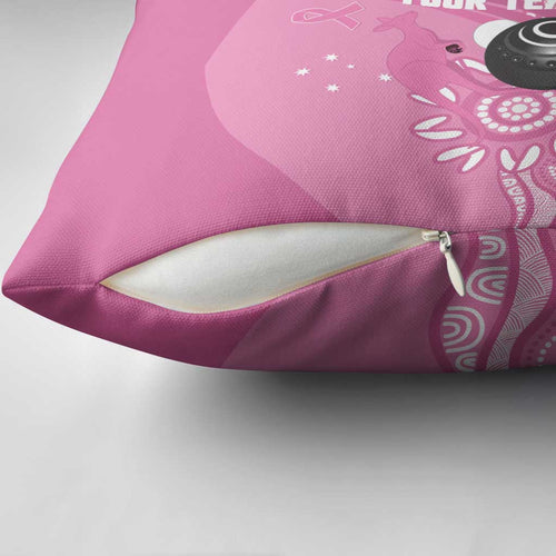 Custom Bowls Australia Breast Cancer Pillow Cover Pink Ribbon Kangaroo Aboriginal Art - Aussie Hoodie