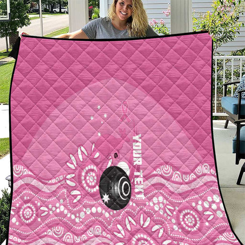 Custom Bowls Australia Breast Cancer Quilt Pink Ribbon Kangaroo Aboriginal Art - Aussie Hoodie