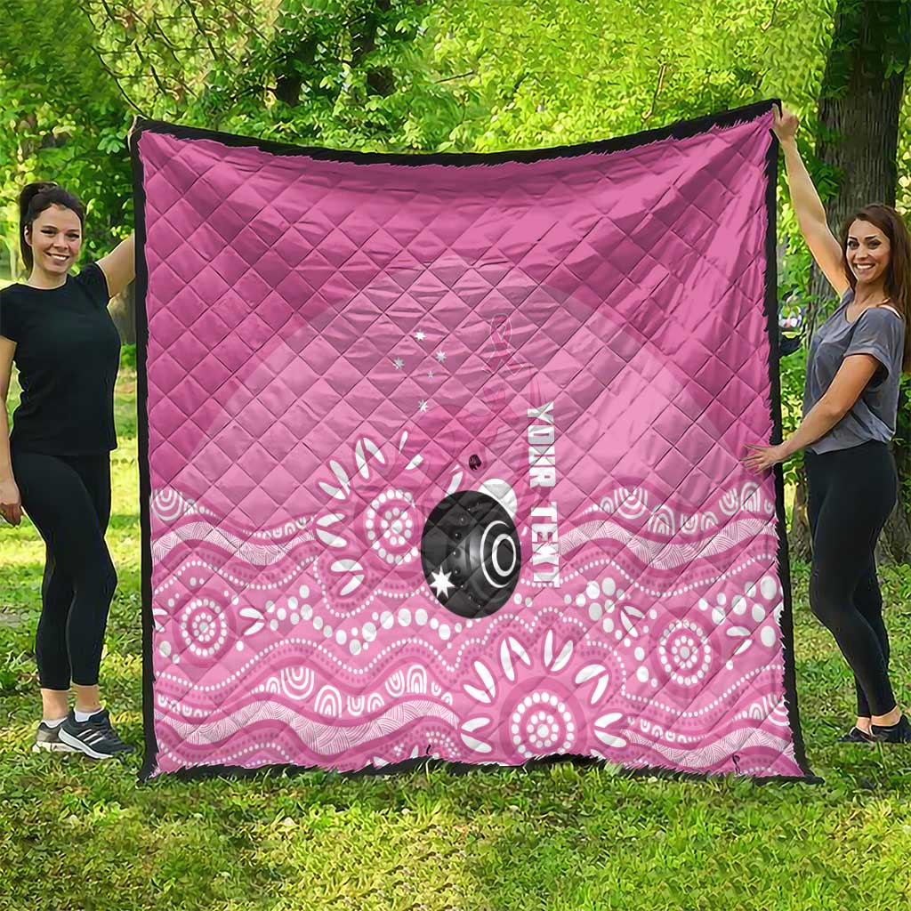 Custom Bowls Australia Breast Cancer Quilt Pink Ribbon Kangaroo Aboriginal Art - Aussie Hoodie