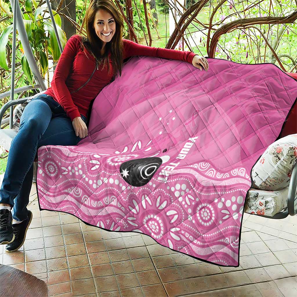 Custom Bowls Australia Breast Cancer Quilt Pink Ribbon Kangaroo Aboriginal Art - Aussie Hoodie