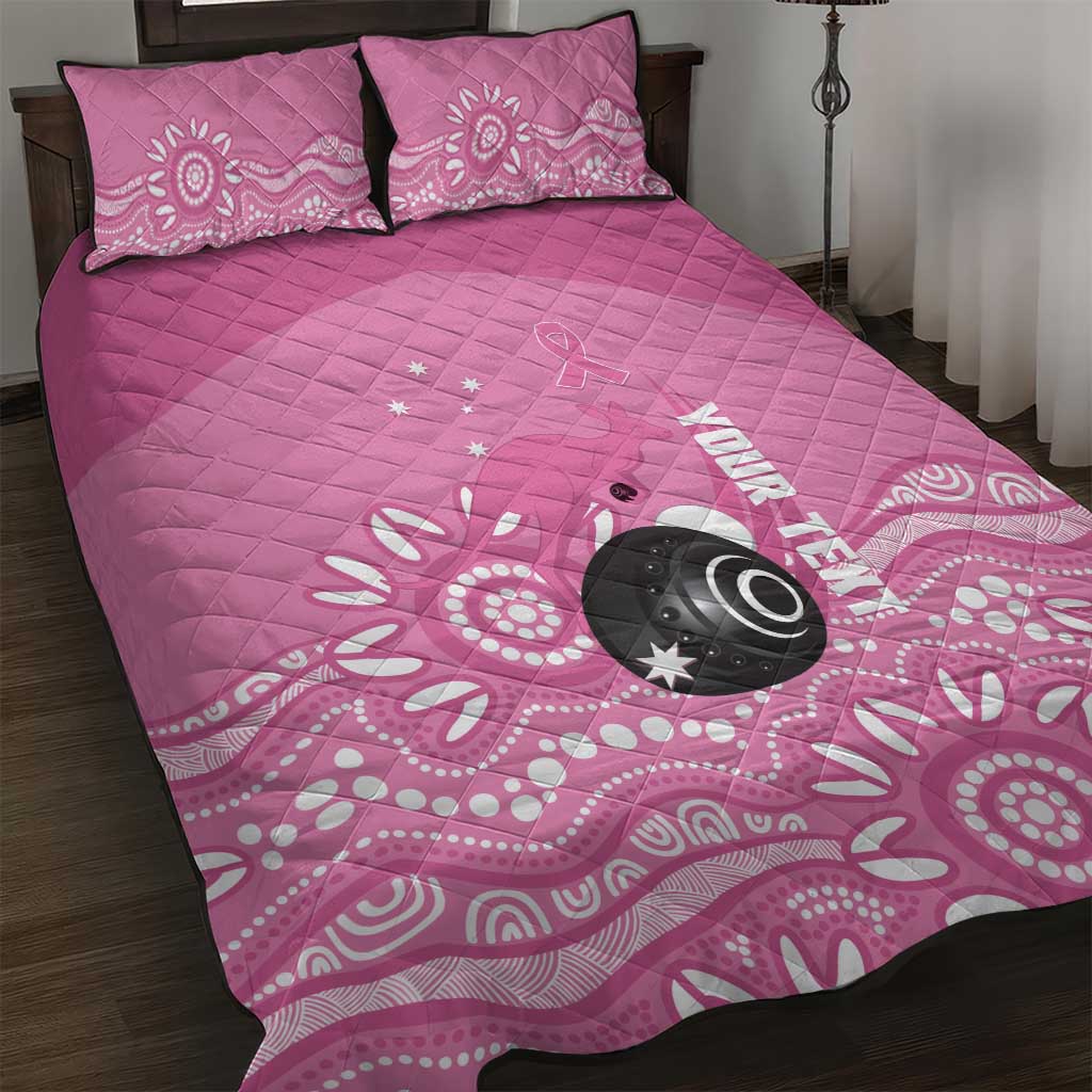 Custom Bowls Australia Breast Cancer Quilt Bed Set Pink Ribbon Kangaroo Aboriginal Art - Aussie Hoodie