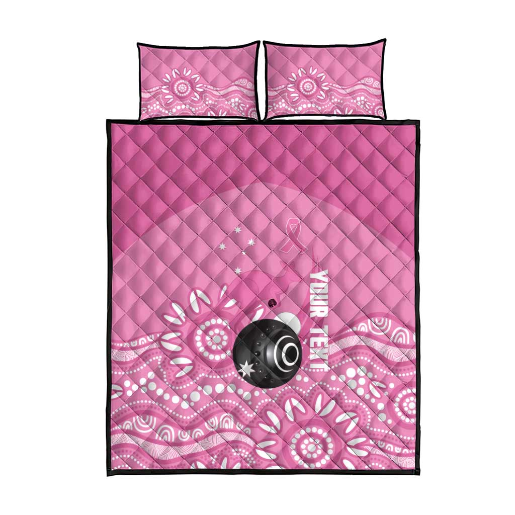 Custom Bowls Australia Breast Cancer Quilt Bed Set Pink Ribbon Kangaroo Aboriginal Art - Aussie Hoodie