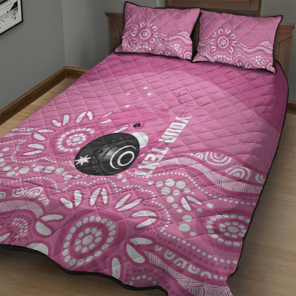 Custom Bowls Australia Breast Cancer Quilt Bed Set Pink Ribbon Kangaroo Aboriginal Art - Aussie Hoodie