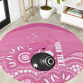 Custom Bowls Australia Breast Cancer Round Carpet Pink Ribbon Kangaroo Aboriginal Art - Aussie Hoodie