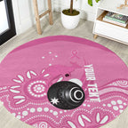 Custom Bowls Australia Breast Cancer Round Carpet Pink Ribbon Kangaroo Aboriginal Art - Aussie Hoodie